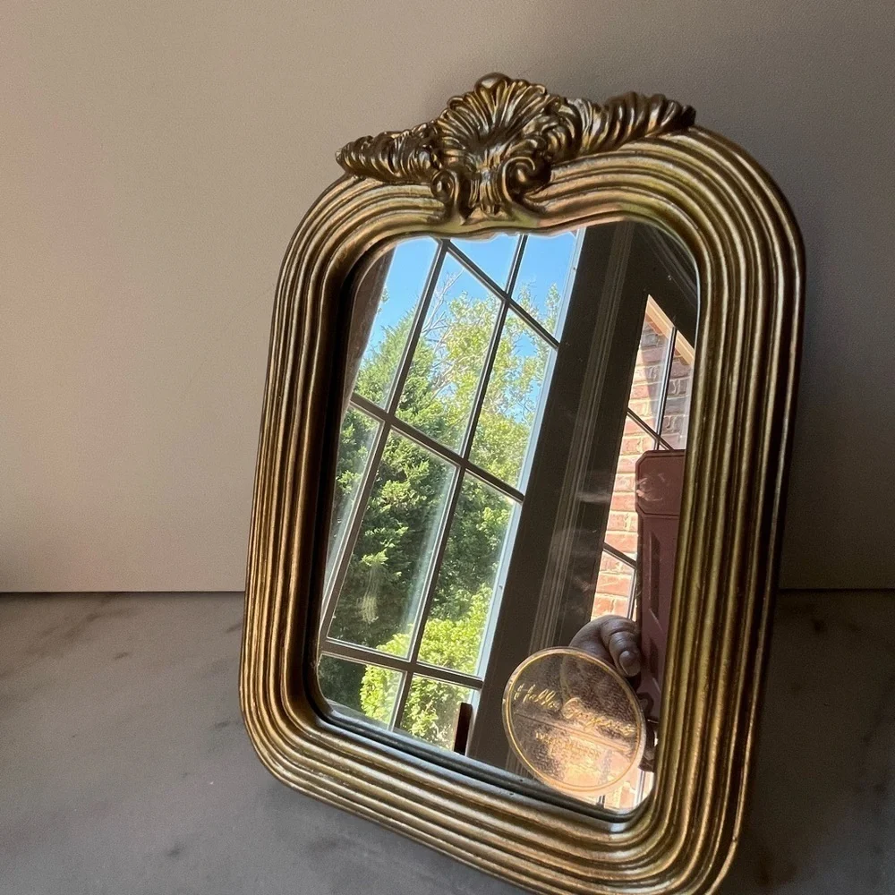 ORNATE Gold Easel Back Table Top Easel Mirror 9”x6.5”